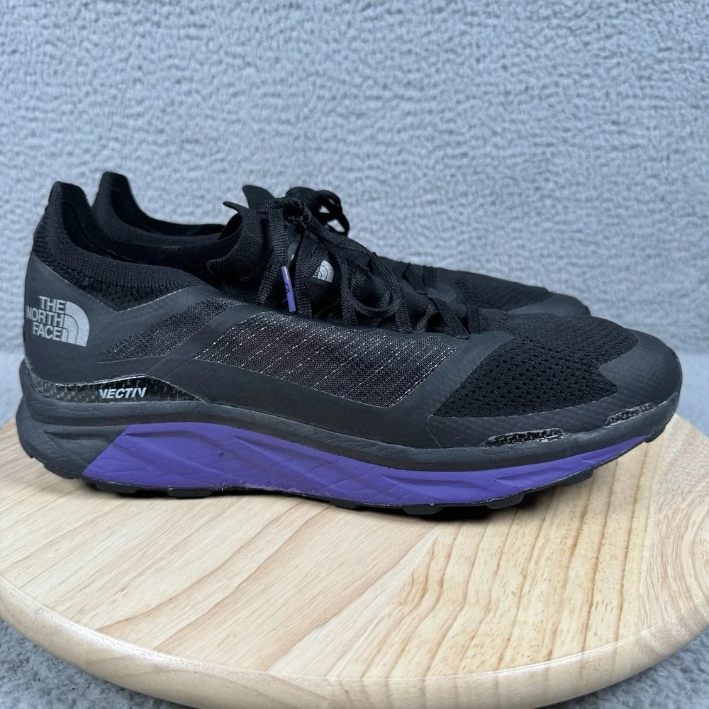 North Face Vectiv Flight Mens Size 11 Black Purple Trail Running‎ Hiking Shoes
